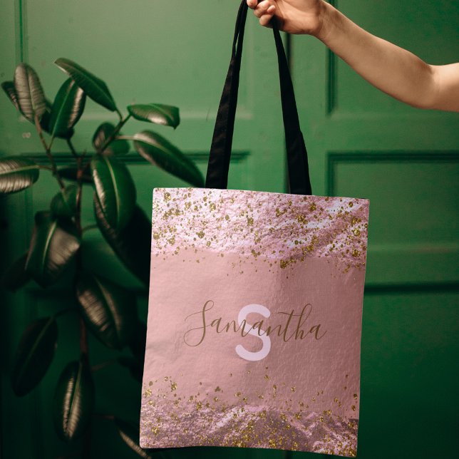 Bolso De Tela Rosa Relieve metalizado dorado Purpurinoso Moda el (Subido por el creador)