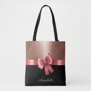 Bolso De Tela Rosa Relieve metalizado y reverencia