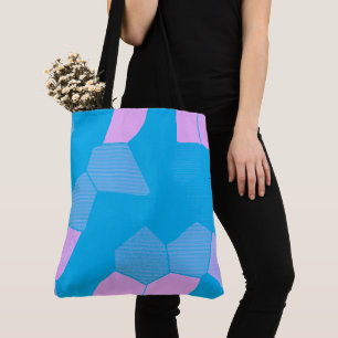 Bolso De Tela Rosa retro/azul