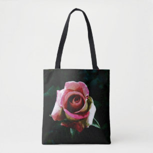 Bolso De Tela Rosa roja pintada al óleo