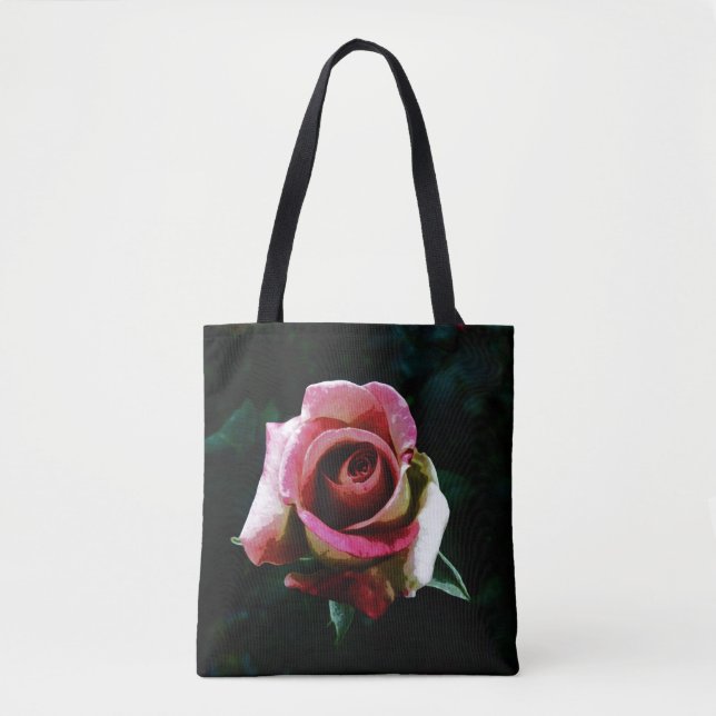 Bolso De Tela Rosa roja pintada al óleo (Anverso)