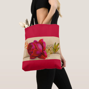Bolso De Tela rosa roja victoriana
