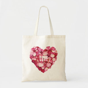Bolso De Tela Rosa Rojo Pétalos de rosa Rojo Amor floral