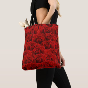 Bolso De Tela Rosa Rojo Romántico