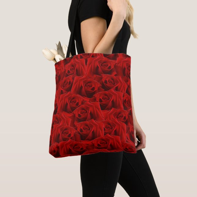 Bolso De Tela Rosa Rojo Romántico (Detalle)