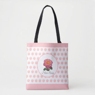 Bolso De Tela Rosa Rosa Hermosa y Lunares