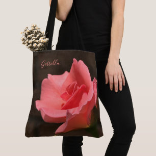 Bolso De Tela Rosa rosa preciosa, personaliza con nombre