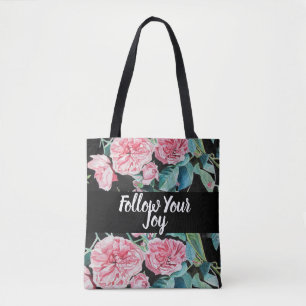 Bolso De Tela Rosa Rosa Rosa Flor Floral Flor Seguir Tu Alegría