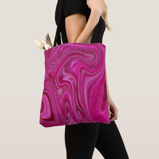 Bolso De Tela Rosa Rosa Swirls (Detalle)