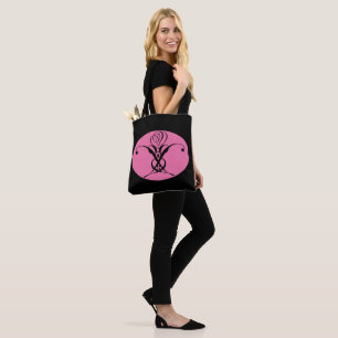 Bolso De Tela Rosa Rosa y Flourier Negro retro