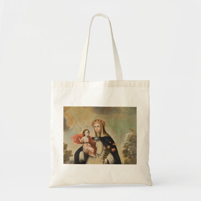 BOLSO DE TELA ROSA SANTO DE LIMA (Frente)