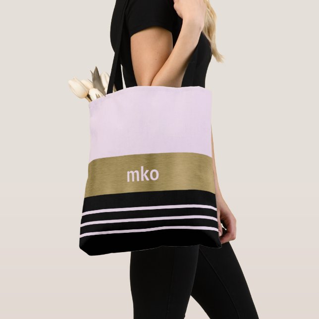 Bolso De Tela Rosa suave y negro (Detalle)