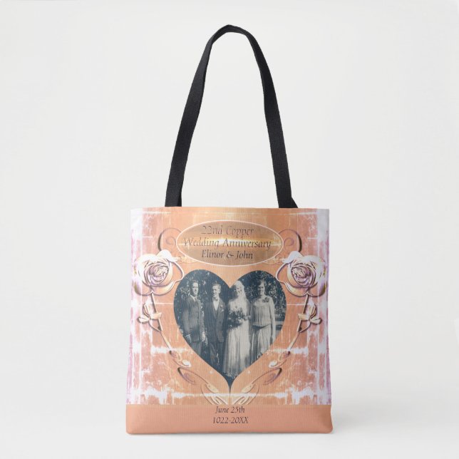 Bolso De Tela rosa Tote de foto 22/7 de Boda de cobre (Anverso)