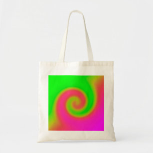 Bolso De Tela Rosa Verde Swirl