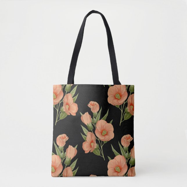 Bolso De Tela Rosa Vintage Botánico (Anverso)
