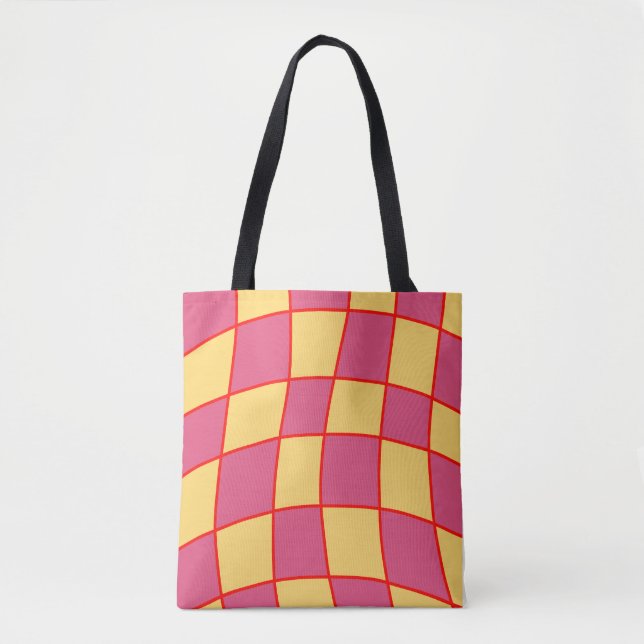 Bolso De Tela Rosa Y Amarillo (Anverso)