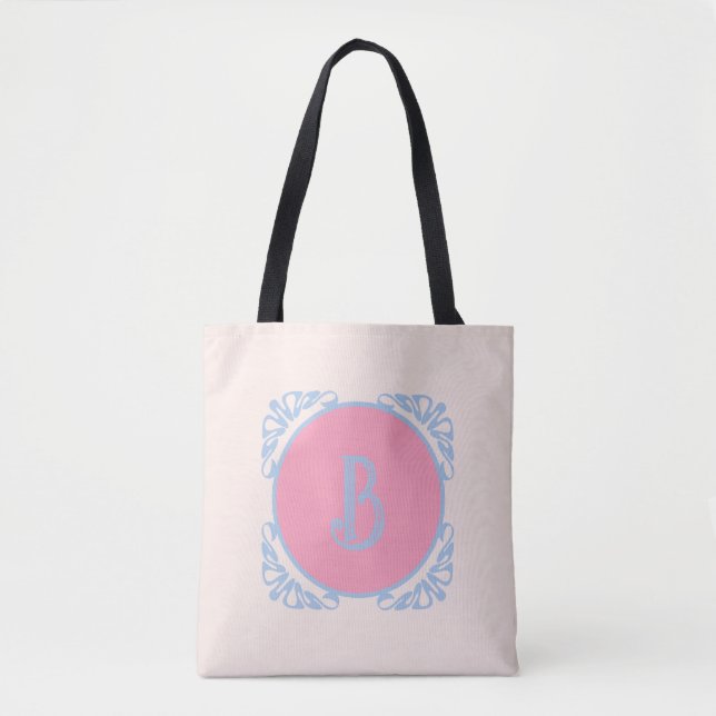 Bolso De Tela Rosa y azul personalizados (Anverso)