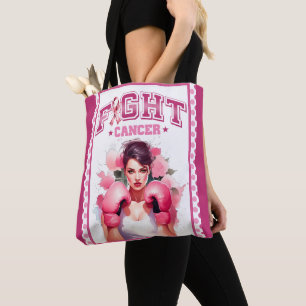 Bolso De Tela Rosa y Bonito Cáncer de Mama Floral