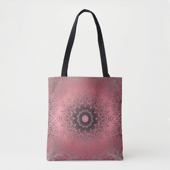 Bolso De Tela rosa y gris (Anverso)