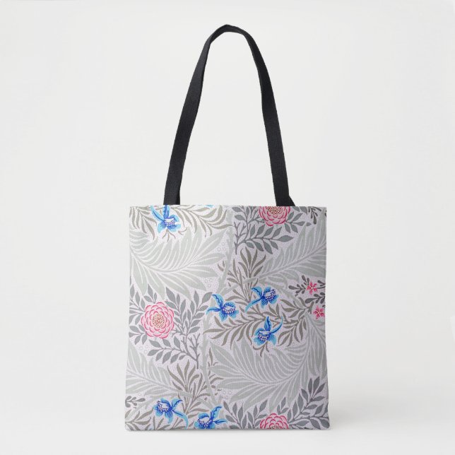 Bolso De Tela Rosa y Larkspur, William Morris (Anverso)