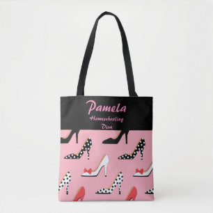Bolso De Tela Rosa y negro de la diva de Homeschooling