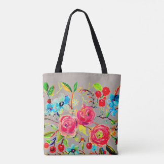 Bolso De Tela Rosa y Personalizable de flores de cerezo