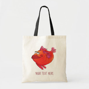 Bolso De Tela Rosa y rojo caprichosos del arte de los pescados