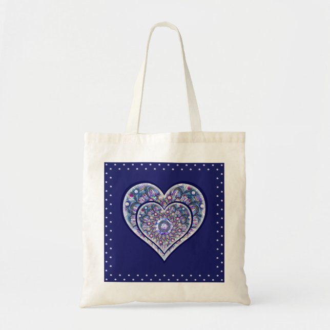 Bolso De Tela Rosario azul (Frente)