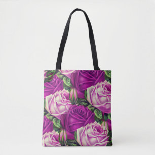 Bolso De Tela Rosas