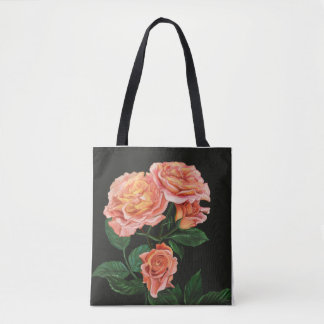 Bolso De Tela Rosas