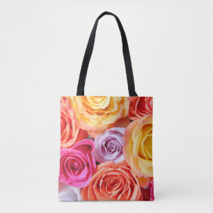 Bolso De Tela Rosas