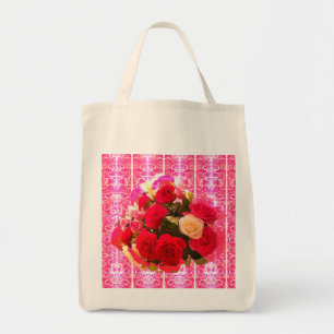 Bolso De Tela Rosas