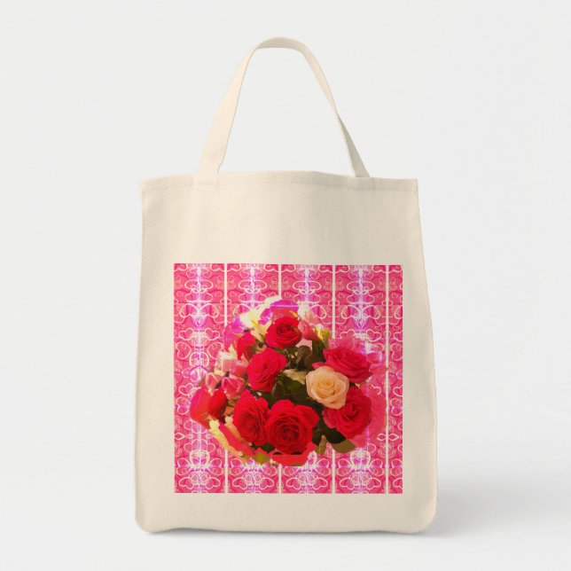 Bolso De Tela Rosas (Frente)