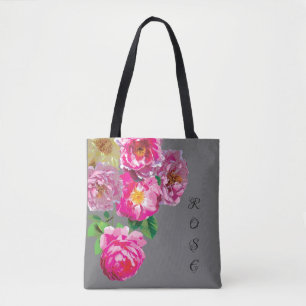 Bolso De Tela Rosas-