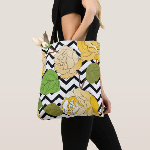 Bolso De Tela Rosas 12