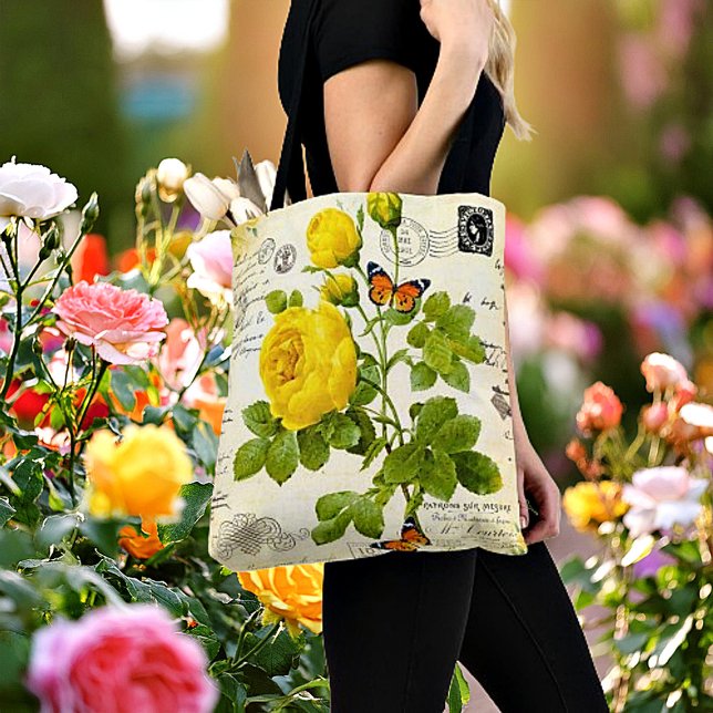 Bolso De Tela Rosas amarillas vintage (Subido por el creador)