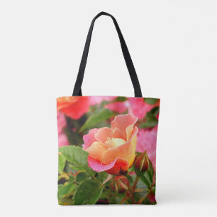Bolso De Tela Rosas Apricot