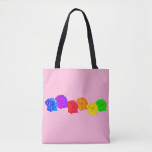 Bolso De Tela Rosas Arcoíris
