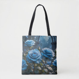 Bolso De Tela Rosas azules