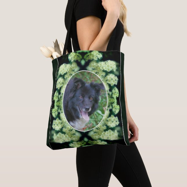 Bolso De Tela Rosas blancas silvestres crean su propia foto Masc (Detalle)