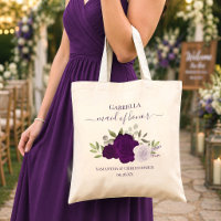 Rosas Boho Moradas Elegante Dama de Honor Boda