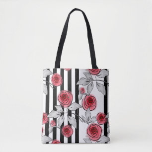 Bolso De Tela Rosas de acuarela