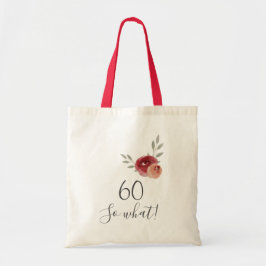 Bolso De Tela Rosas de acuarela positiva Floral 60 cumpleaños