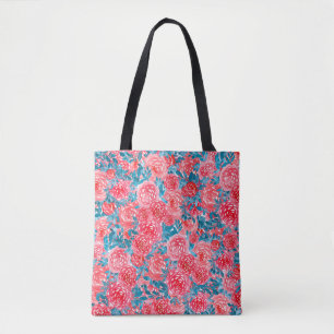 Bolso De Tela Rosas de acuarela Tapiz floral