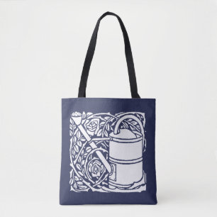 Bolso De Tela Rosas de Art Nouveau y latas de agua
