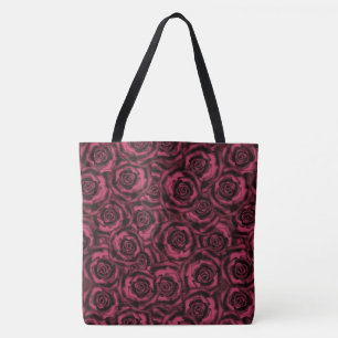 Bolso De Tela Rosas de Borgoña