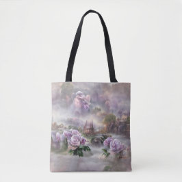 Bolso De Tela Rosas de época
