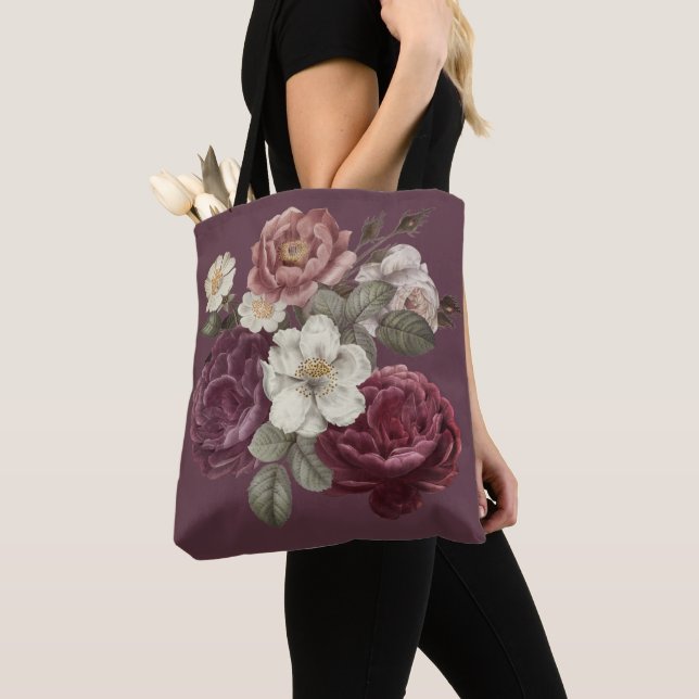 Bolso De Tela Rosas de época (Detalle)