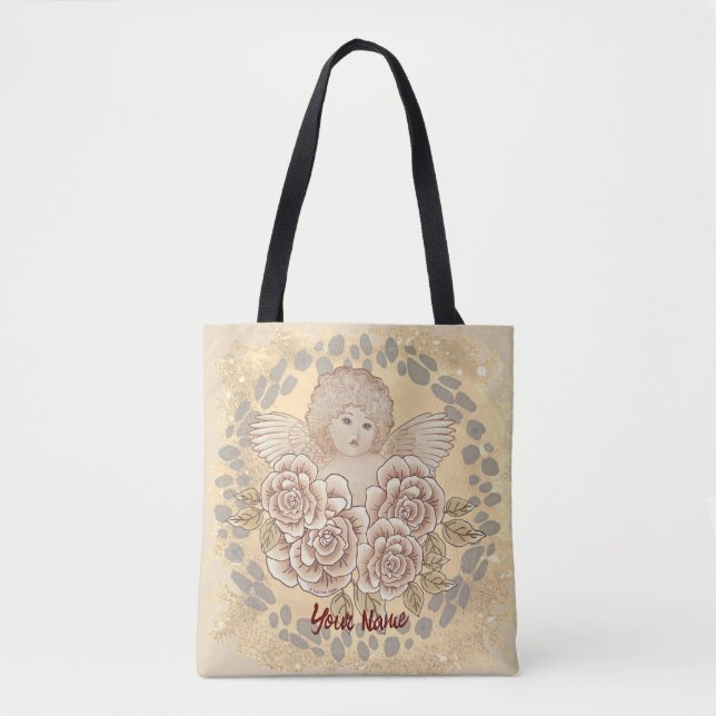 Bolso De Tela Rosas de época Cherub Angel Tote Bag (Anverso)