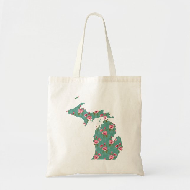 Bolso De Tela Rosas de época | Michigan Silhouette (Frente)